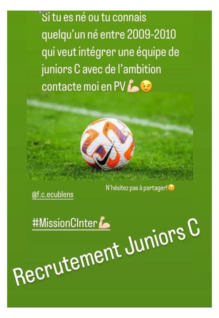 Recherche Junior C Saison 2023-2024